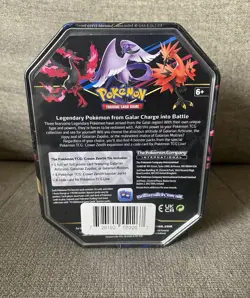 Pokemon TCG Crown Zenith Galarian Zapdos Tin FACTORY SEALED (4 packs) - Image 3