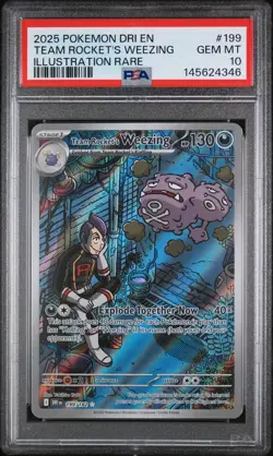 2025 Pokemon Destined Rivals Team Rocket's Weezing 199 - PSA GEM MT 10 - 1456243 - Image 1