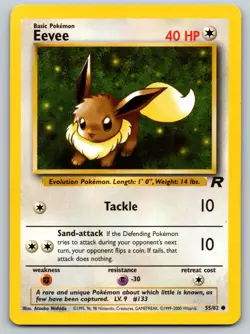 Eevee 55/82 Common Team Rocket Pokemon Unlimited Moderately Played - Image 1