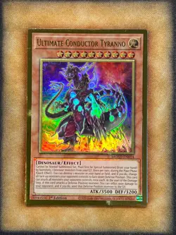 Yugioh Ultimate Conductor Tyranno MGED-EN014 Gold Rare 1st Ed NM - Image 1