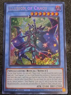 Yugioh Illusion of Chaos RA02-EN020 Secret Rare 1st Ed MP - Image 1