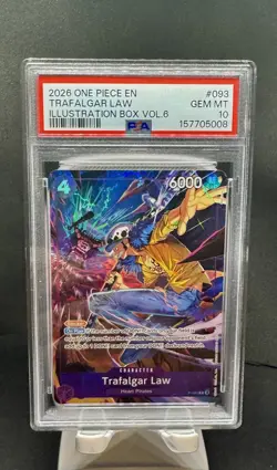 2026 One Piece Trafalgar Law Illustration Box Vol.6 P-093 Promo - PSA 10 - Image 1