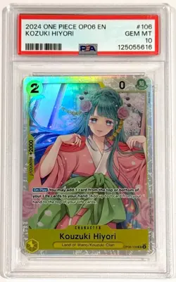 2024 One Piece Kozuki Hiyori SR OP06-106 PSA 10 Gem Mint English - Image 1