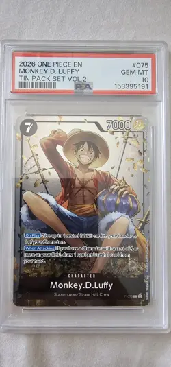 Monkey.D.Luffy (Tin Pack Set Vol. 2) P-075 One Piece Promotion Cards Foil Psa10 - Image 1