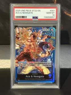 2025 One Piece ST22 Ace & Newgate #001 PSA 10 Gem Mint English Promo OP - Image 1