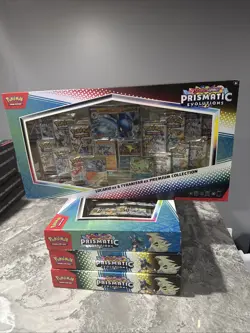 Pokemon Prismatic Evolutions Lucario Ex + Tyranitar Ex Premium Collection Lot x4 - Image 1