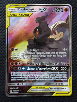 Marshadow & Machamp GX (199/214) Unbroken Bonds Tag Team Alt Art Pokemon Card - Image 1