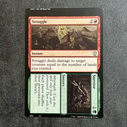 Mtg Misprint Error Oddity Miscut ZNC Commander Struggle/Survive Instant Sorcery - Image 1