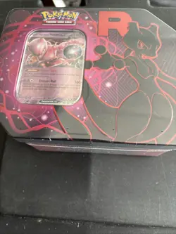 Pokemon TCG Scarlet And Violet Destined Rivals Team Rocket Mewtwo Tin - Image 1