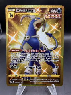 Pokemon TCG Houndoom Card 179/163 Battle Styles Gold Secret Rare - Image 1