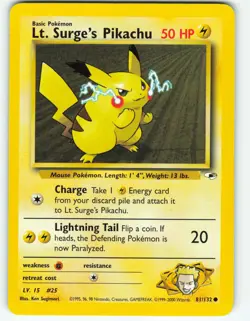 Lt. Surge's Pikachu - 81/132 Gym Heroes - Pokemon TCG - 2000 - Image 1