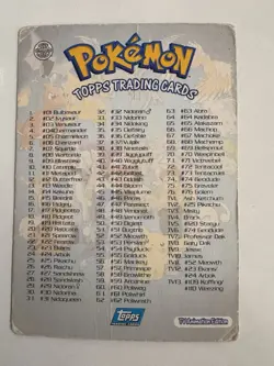 Pokemon Topps Trading Cards Checklist 1999 Series 1 🔥Blue Label First Edition ⭐ - Image 2