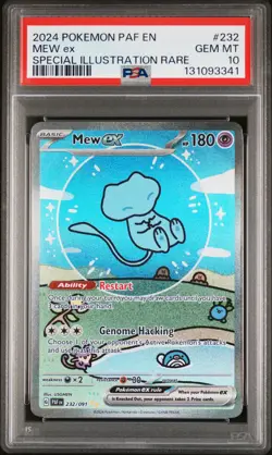 2024 POKEMON PAF EN-PALDEAN FATES SPECIAL ILLUSTRATION RARE #232 MEW EX PSA 10 - Image 1