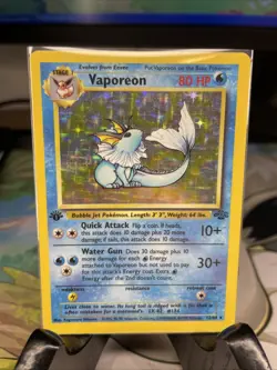 Pokemon Vaporeon Holo Rare 1st Edition #12 Jungle Ungraded LP - Image 1