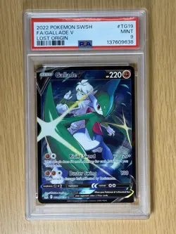 PSA 9 Gallade V TG19 Lost Origin Trainer Gallery Full Art 2022 Pokemon - Image 1