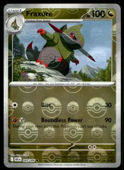 Fraxure (Poke Ball Pattern) 069/086 Common SV: Black Bolt Pokemon Holo Near Mint - Image 1