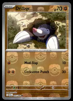 Drilbur (Poke Ball Pattern) 045/086 Holo Common SV: Black Bolt Pokemon Holo LP - Image 1