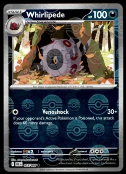 Whirlipede 055/086 Common SV: Black Bolt Pokemon pokeball Lightly Played - Image 1