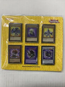 Yugioh Konami Metal Pins Set of 6 Blue Eyes White Dragon Dark Paladin New 2020 - Image 1
