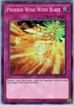 Yugioh Phoenix Wing Wind Blast HISU-EN045 Super Rare 1st Edition NM - Image 1