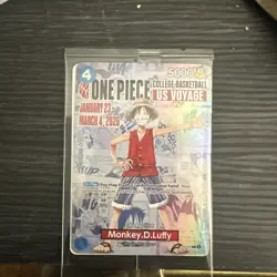 One Piece Monkey D Luffy College Basketball Promo Card Sealed Rutgers - Image 1