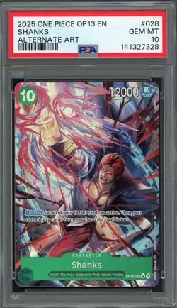 PSA 10 Shanks (Alt Art) Carrying On His Will OP13-028 EN One Piece B24 - Image 1