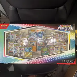 Pokemon TCG Prismatic Evolutions Lucario Ex + Tyranitar Ex Premium Collection - Image 1