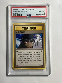 Pokemon Japanese Banned Sabrina's Gaze Trainer Gym 2 PSA 8 NM/Mint - Image 1