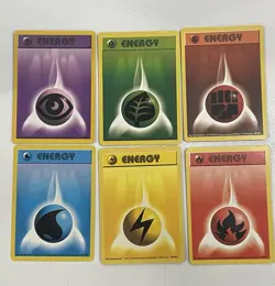Pokemon WOTC TCG VTG All Base Set Energies X6 Card Lot Original LP/MP+ - Image 1