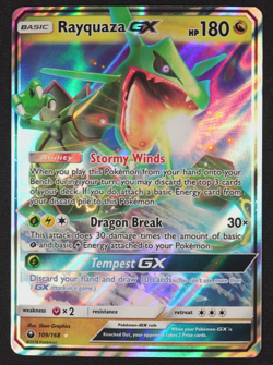 2018 Rayquaza GX 109/168 Celestial Storm S&M Pokemon TCG Trading Card Game - Image 1
