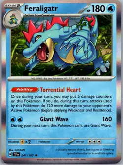 Pokemon TCG - Feraligatr Holo Rare SV05: Temporal Forces 041/162 NM - Image 1