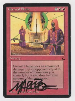 Signed Eternal Flame MP The Dark Artist Mark Poole 1994 MTG Magic Reserved List! - Image 1