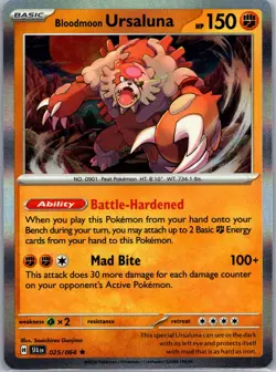 Pokemon TCG - Bloodmoon Ursaluna Holo Rare SV: Shrouded Fable 025/064 NM - Image 1