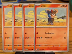 Pokemon TCG Prismatic Evolutions Litleo 015/131 x4 Playset - Image 1