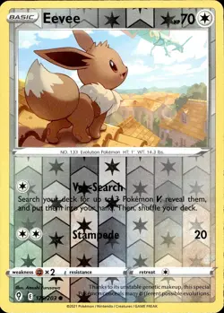 POKEMON EEVEE 125 EVOLVING SKIES 203 COMMON REVERSE HOLO LP - Image 1
