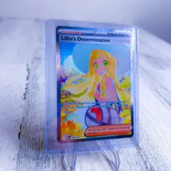 Lillie's Determination SIR Holo 184/132 Me01 Pokemon NM + Jarachi - Image 2