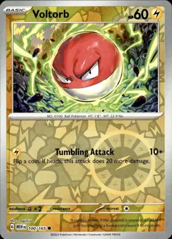 POKEMON VOLTORB 100/165 PROFESSOR PROGRAM PROMOS HOLO COMMON REVERSE HOLO LP - Image 1