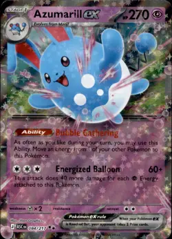 POKEMON AZUMARILL EX 084/217 ASCENDED HEROES DOUBLE RARE NM - Image 1