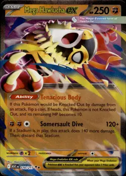 POKEMON MEGA HAWLUCHA EX 116/217 ASCENDED HEROES DOUBLE RARE NM - Image 1
