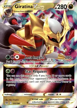 POKEMON GIRATINA VSTAR 131 LOST ORIGIN 196 HOLO VSTAR RARE LP - Image 1