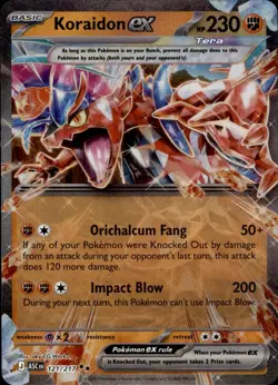 POKEMON KORAIDON EX 121/217 ASCENDED HEROES DOUBLE RARE NM - Image 1