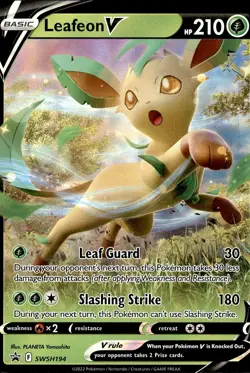 POKEMON LEAFEON V SWSH194 SWORD & SHIELD PROMO HOLO PROMO LP - Image 1