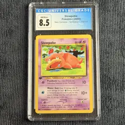 Pokemon Slowpoke 1st Ed. 73/111 CGC 8.5 NM/M+ Blue Label 2000 Neo Genesis TCG - Image 1
