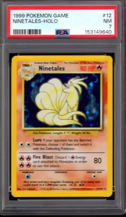 1999 POKEMON BASE SET NINETALES - RARE HOLO PSA 7 NM #12 - Image 1