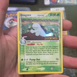 Pokemon TCG Quagsire Delta Species Dragon Frontiers 21/101 Rare Rev Holo 80 HP - Image 1