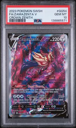 Zamazenta V GG54/GG70 Sword Shield Crown Zenith Pokemon PSA 10 - Image 1