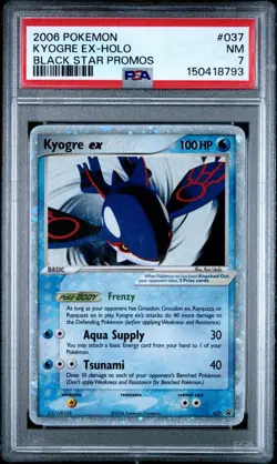 2006 POKEMON BLACK STAR PROMOS #037 KYOGRE EX-HOLO PSA 7 - Image 1