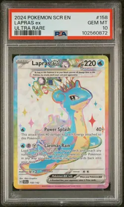 2024 POKEMON SCR EN-STELLAR CROWN ULTRA RARE #158 LAPRAS EX PSA 10 - Image 1