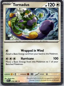 Pokemon TCG - Tornadus Holo Rare SV: White Flare 078/086 NM - Image 1