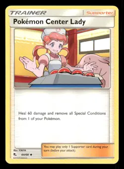 Pokemon Center Lady 64/68 UC Hidden Fates LP Pokemon - Image 1